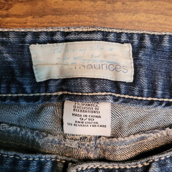 Maurices Jeans Size 10 Bootcut Low Rise Thick Stitch Medium Dark Wash Denim - Picture 4 of 10